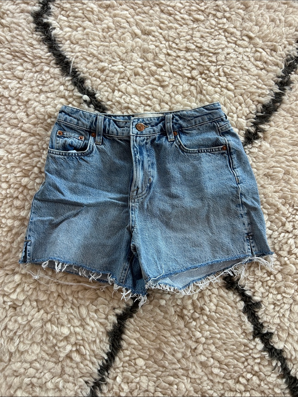Boden Distressed Light Blue Denim Cutoff Shorts